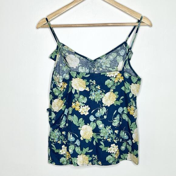 Old Navy Linen Floral Ruffled Cami Tank Top Womens M Fairy Summer Cottagecore - Picture 6 of 6